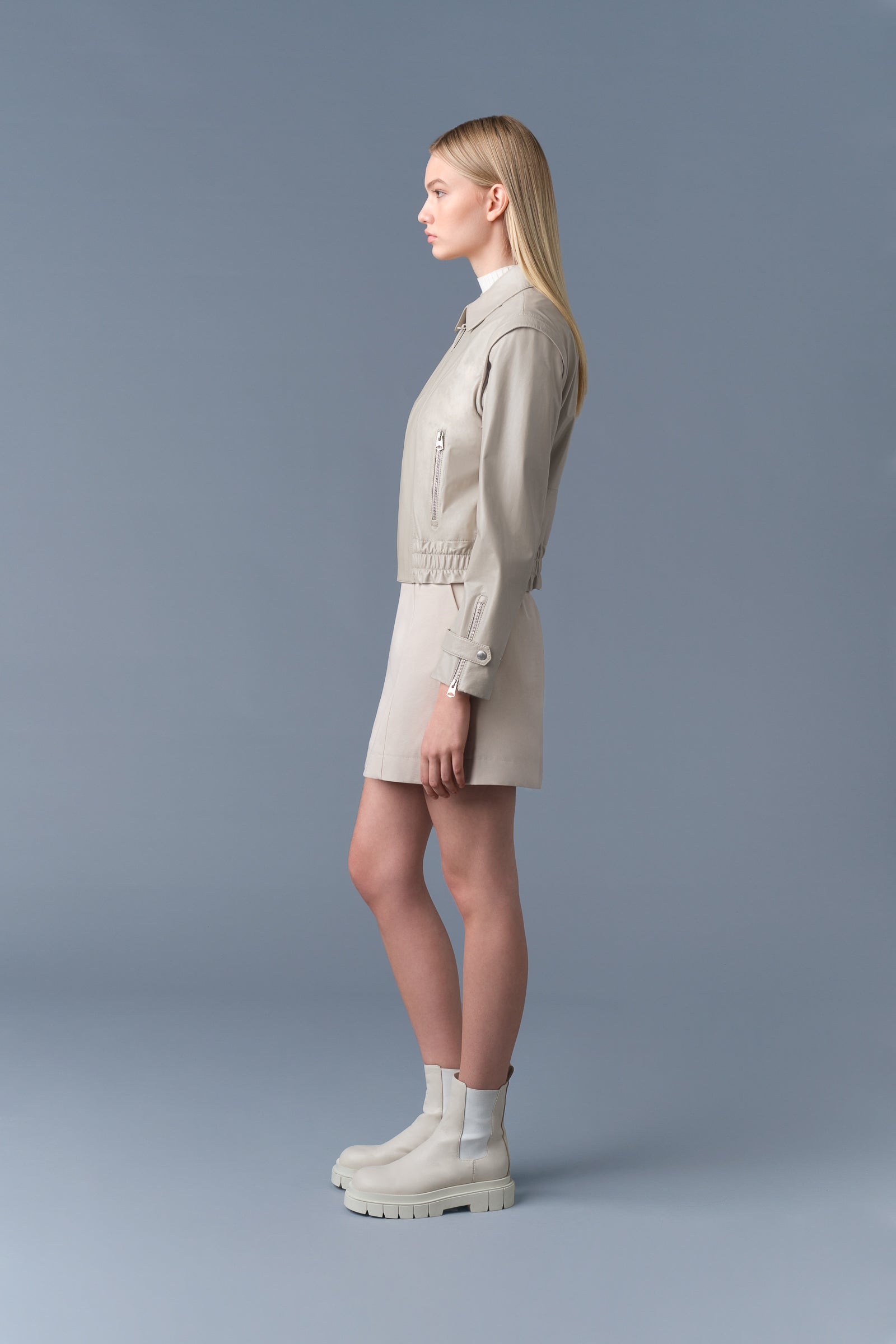 AMOREE 2-in-1 Panelled Leather Jacket - 3