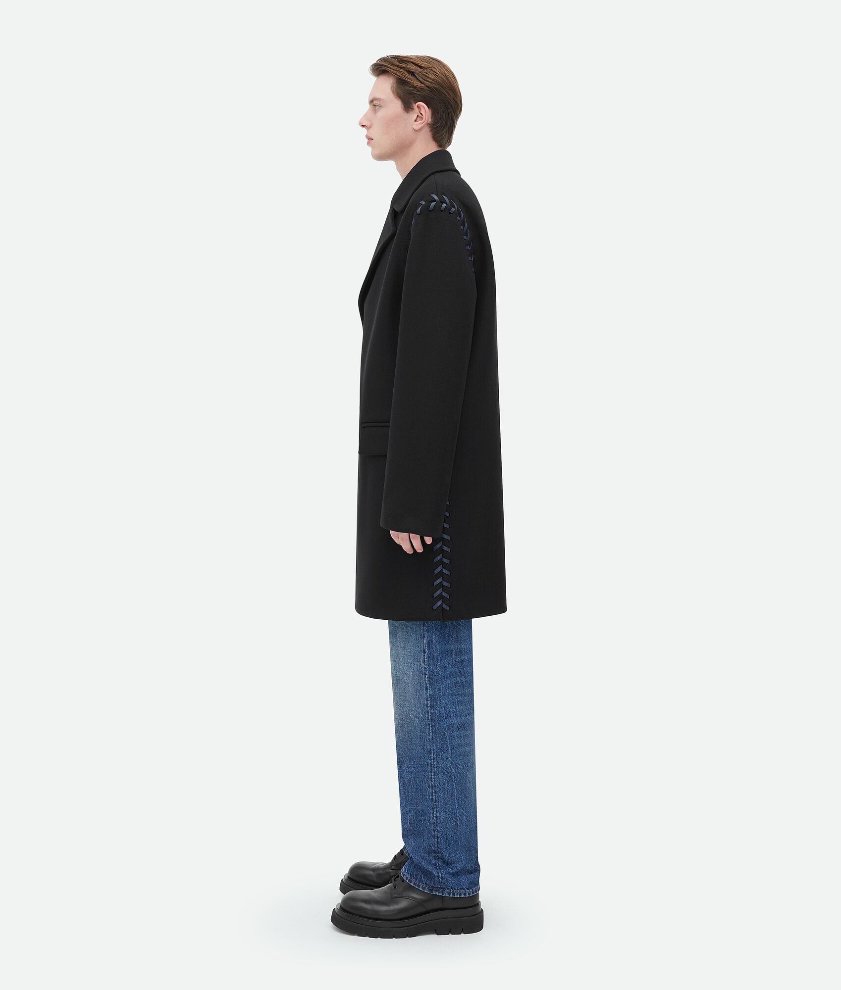 Lace-Up Felted Wool Coat - 2