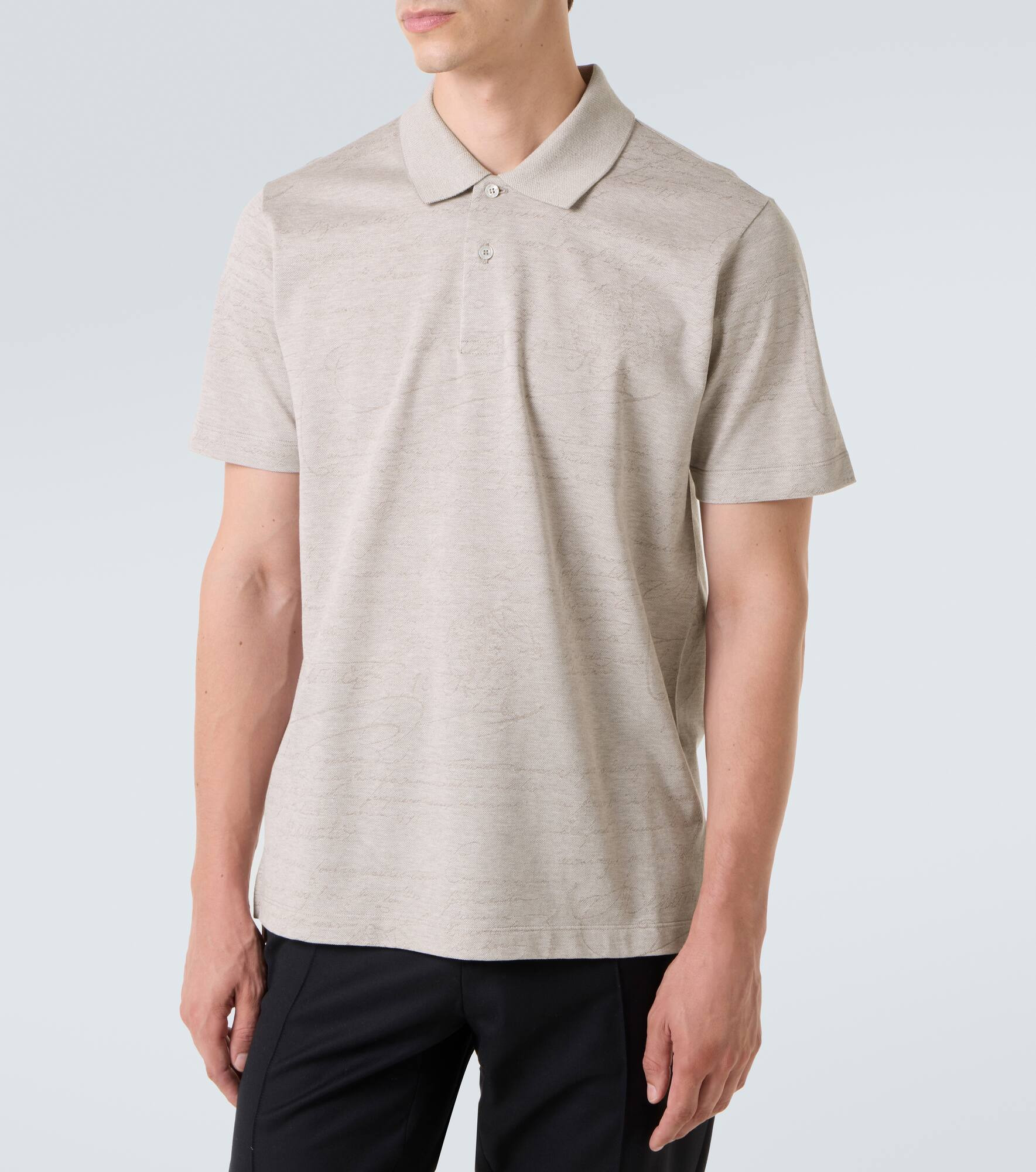 Printed cotton polo shirt - 3
