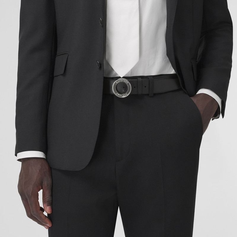 Engraved Buckle Leather Belt 3