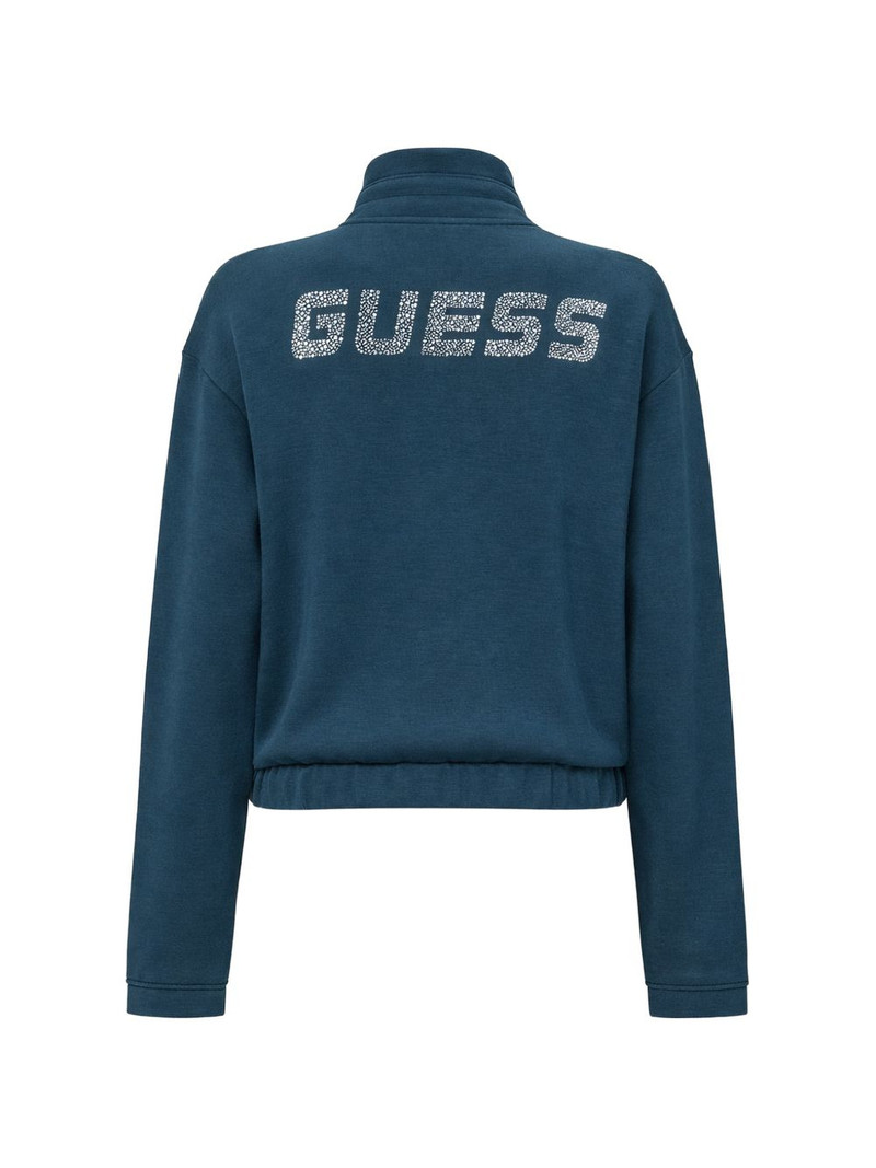 GUESS USA logo-studded zip-up hoodie outlook