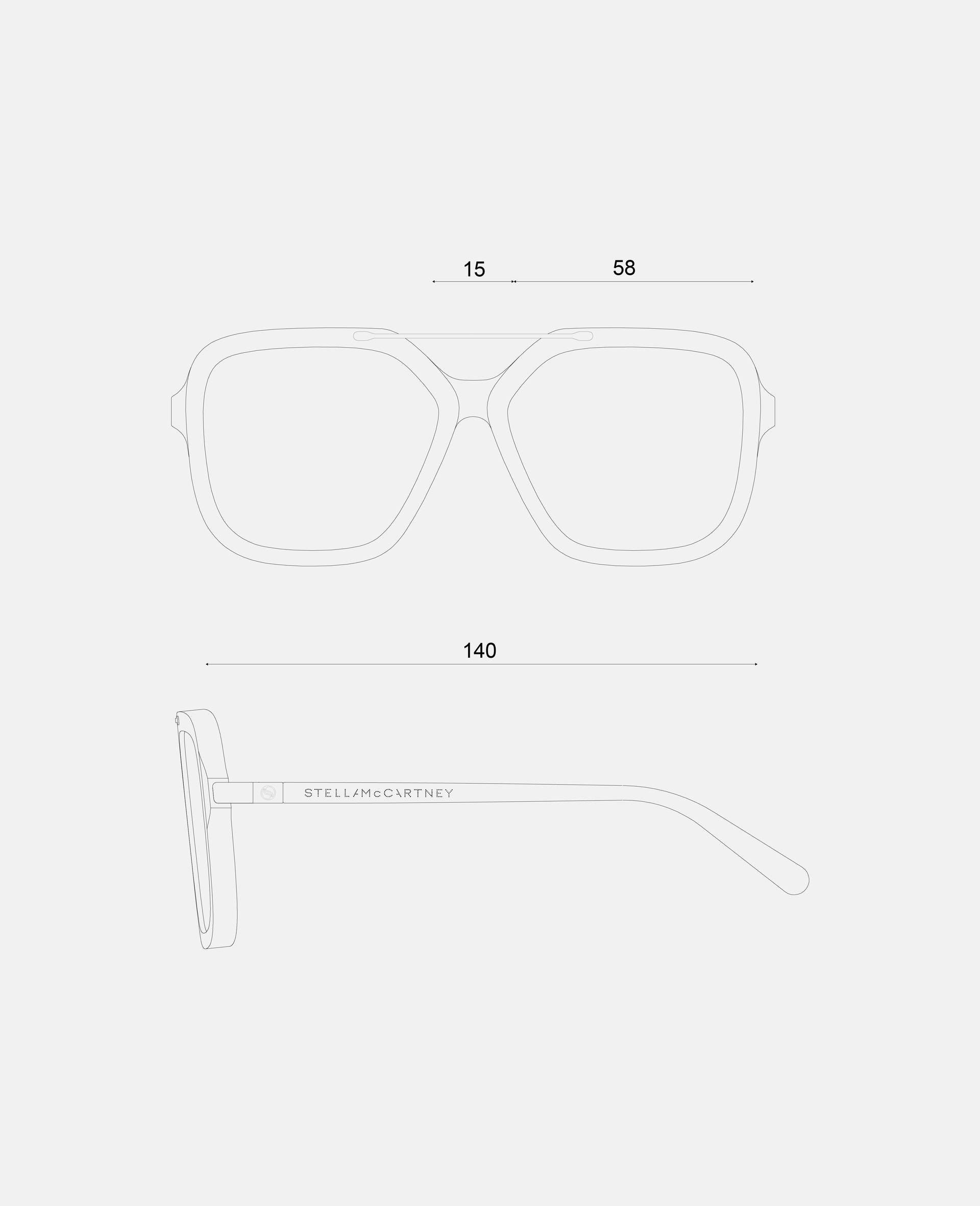 Oversized Square Metal Bar Sunglasses - 4
