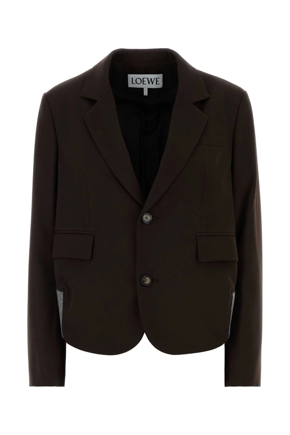 Loewe Women Chocolate Wool Blazer - 1