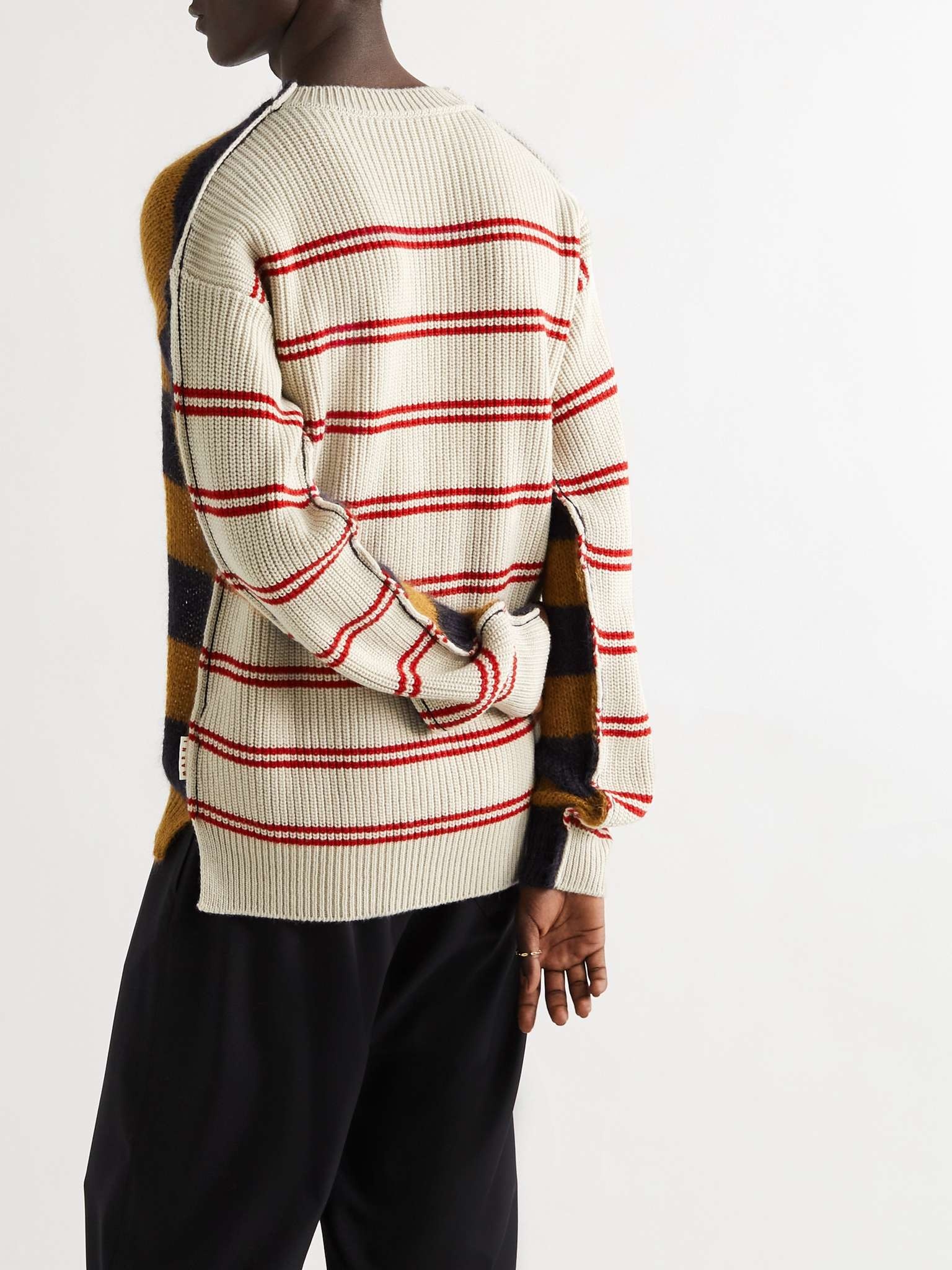 Panelled Striped Virgin Wool-Blend Sweater - 4