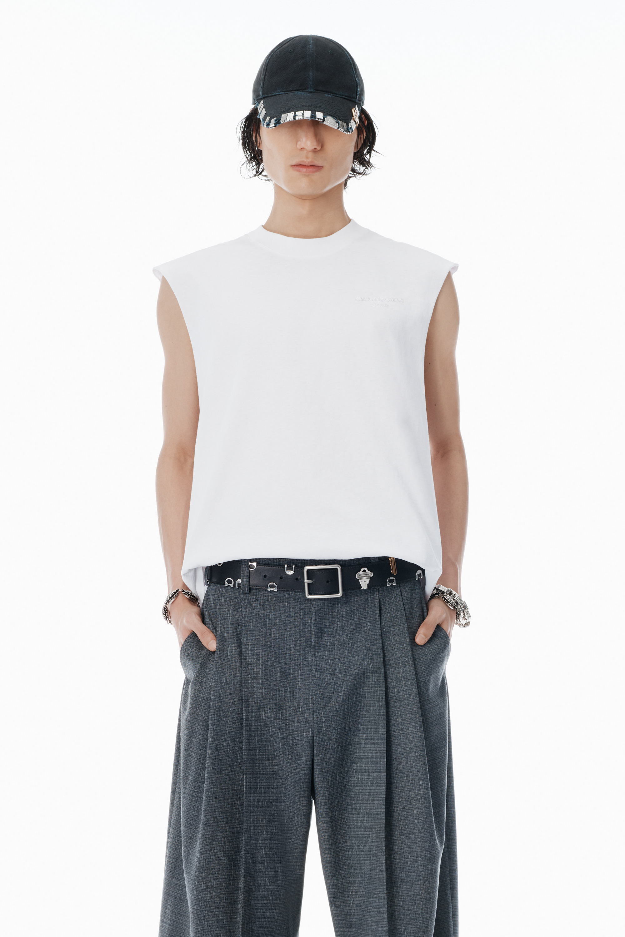 White Vintage Fade-Effect Muscle Tank - 2
