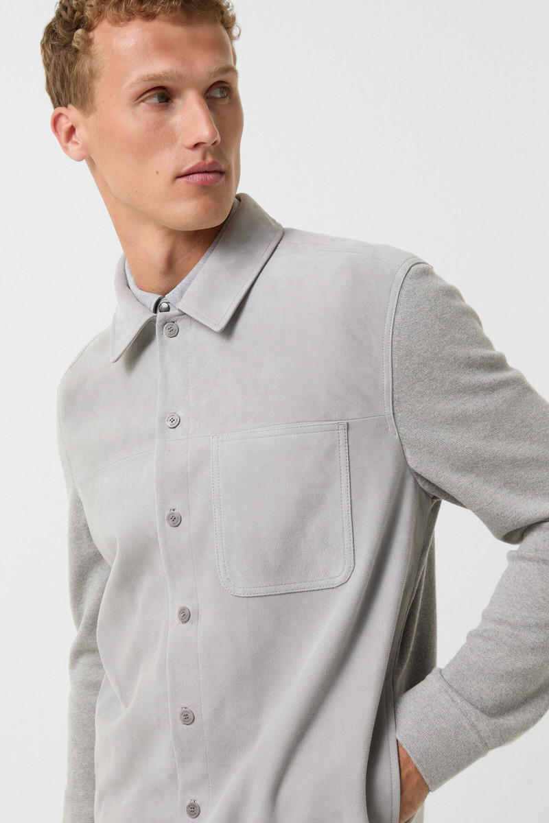 Henno suede knit overshirt in Light gray 5