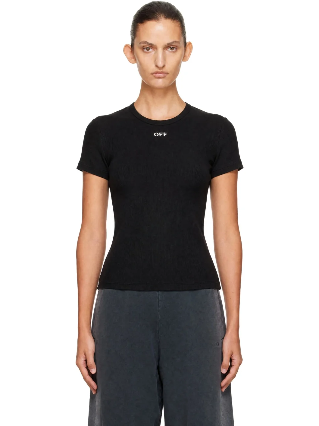 Black 'Off' Stamp Basic T-Shirt - 1