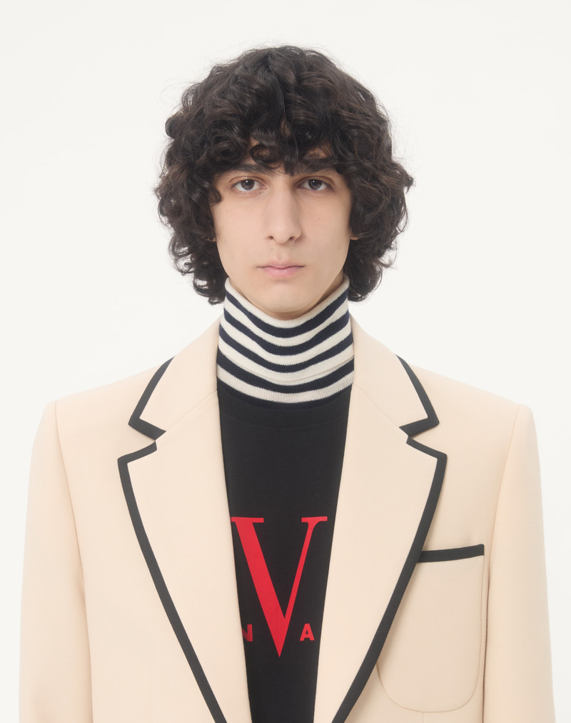 VALENTINO HIGH-NECK WOOL SWEATER WITH VLOGO PATCH 4