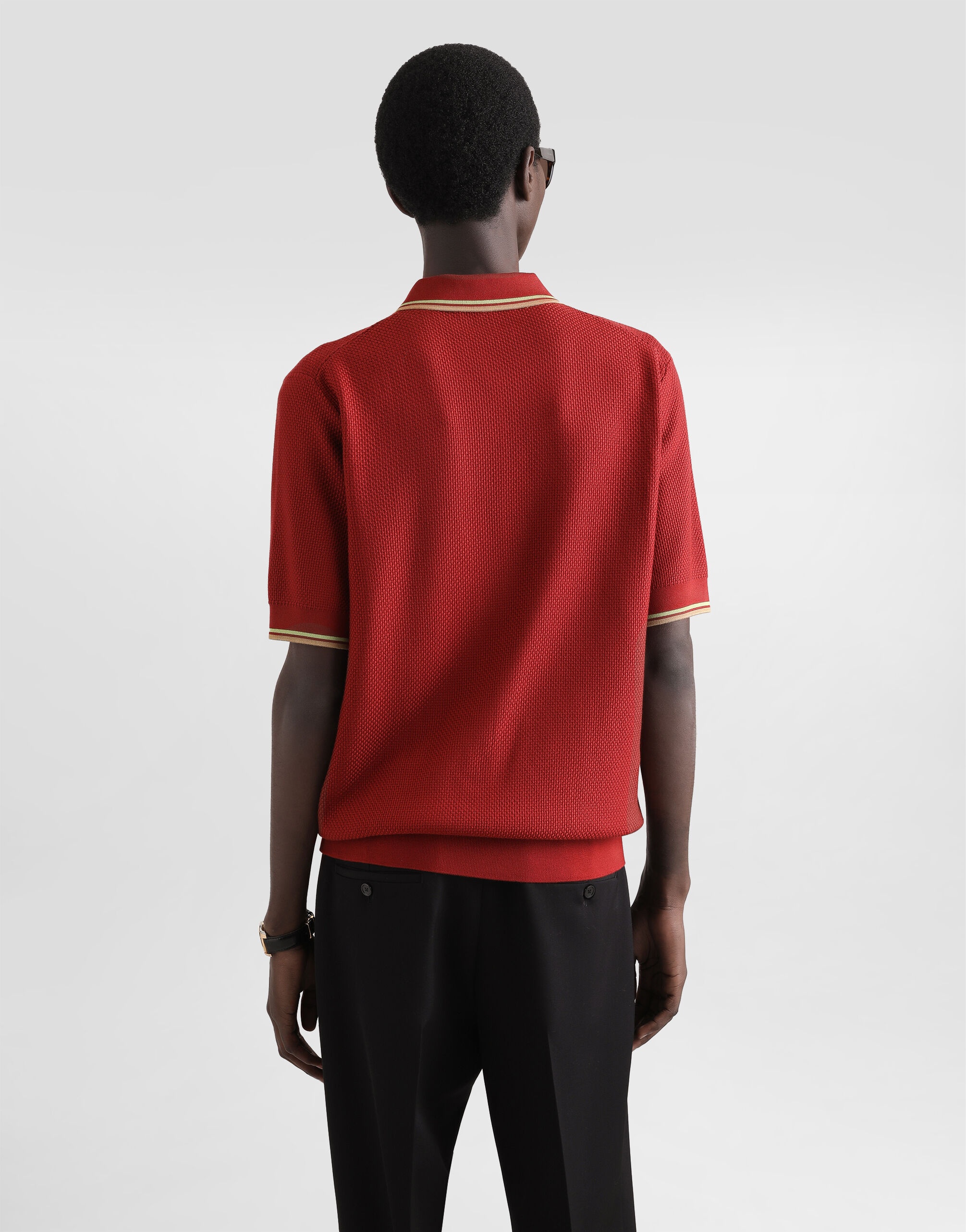Silk polo-shirt with logo embroidery - 5