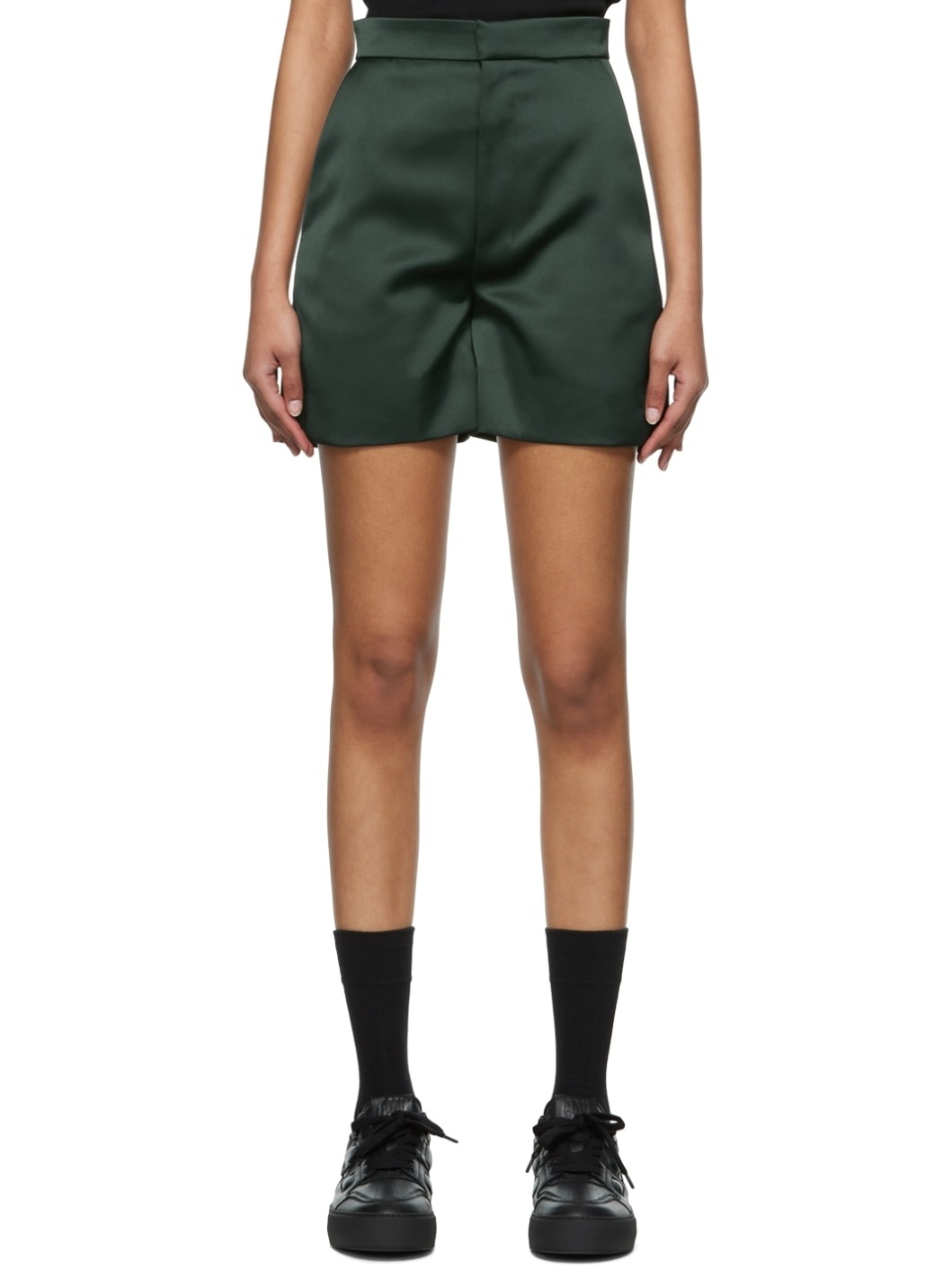 Green Polyester Shorts - 1