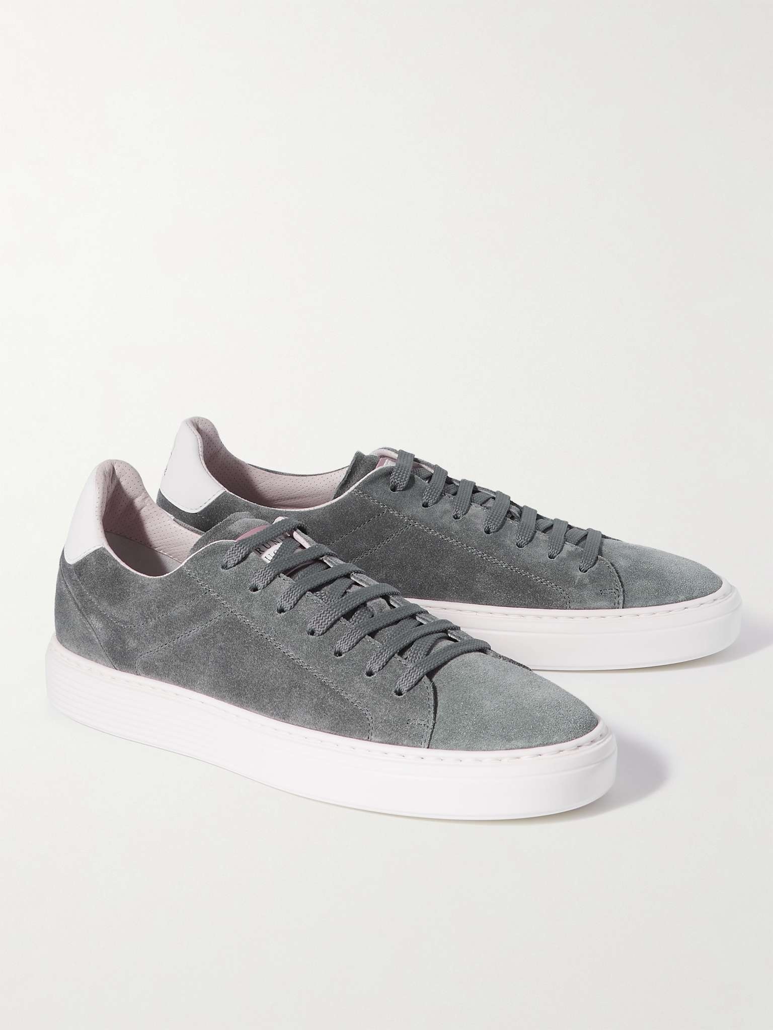 Urano Leather-Trimmed Suede Sneakers - 7