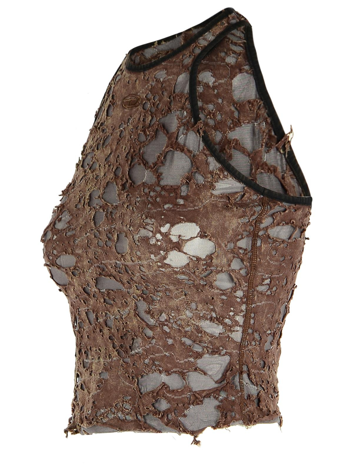 Diesel Brown Cotton Blend Tank Top Women - 2