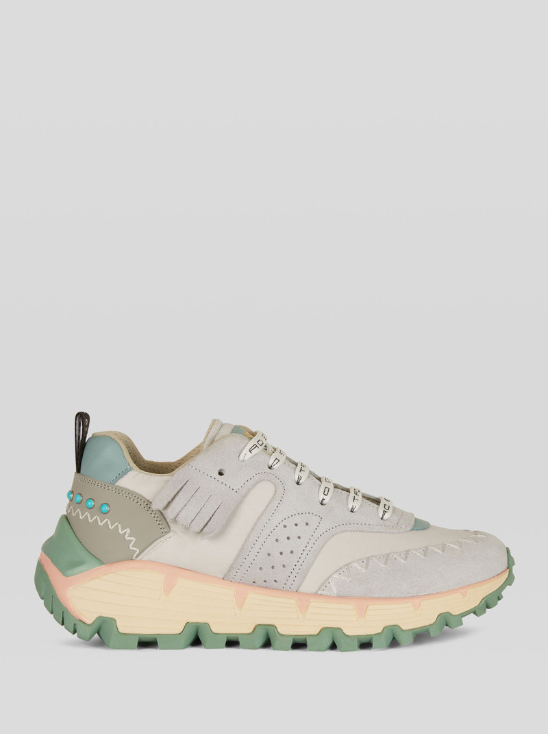 LEATHER EARTHBEAT SNEAKERS WITH LOGOED LACES 1