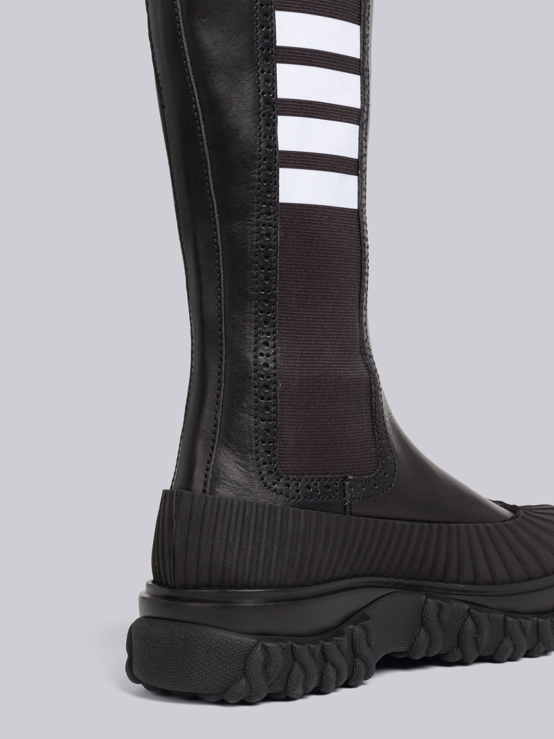 Thom Browne Smooth Calf Leather Knee High 4-Bar Chelsea Duck Boot outlook