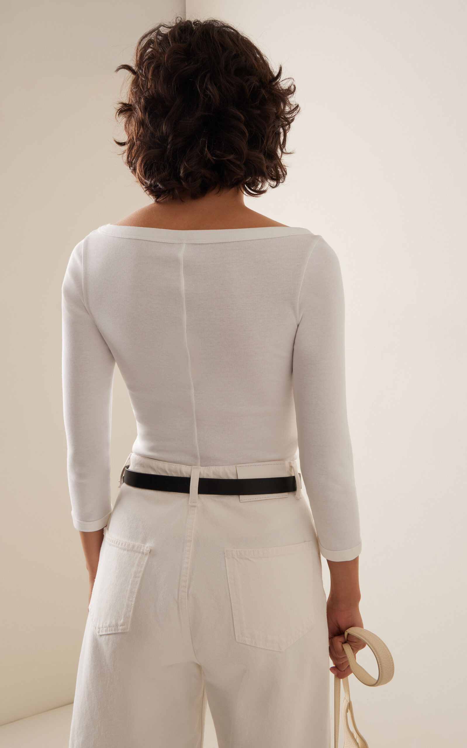 Exclusive Steffi Boat Neck Organic Cotton Top white - 4