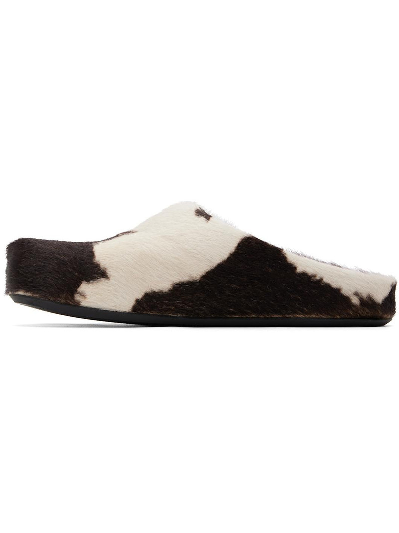 White & Brown Fussbett Sabot Slip-on Loafers 3
