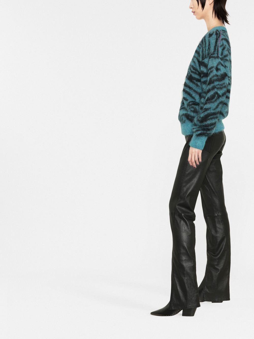 zebra-pattern knitted jumper - 4