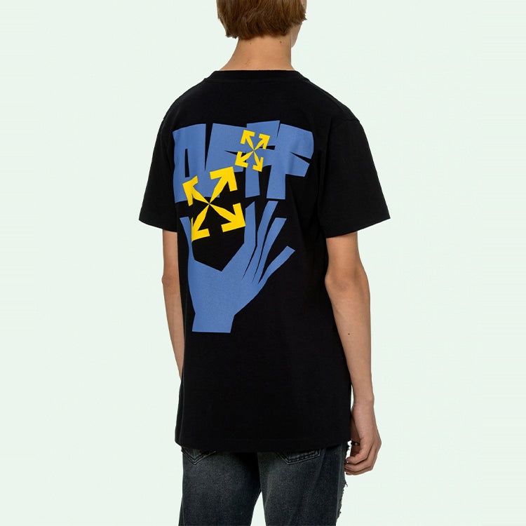 Off-White Hands Arrows Tee 'Black/Light Blue' OMAA038R21JER0041040 - 5