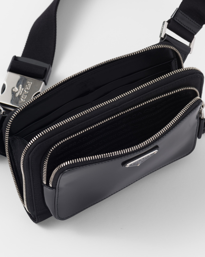 Re-Nylon and brushed leather shoulder bag 5