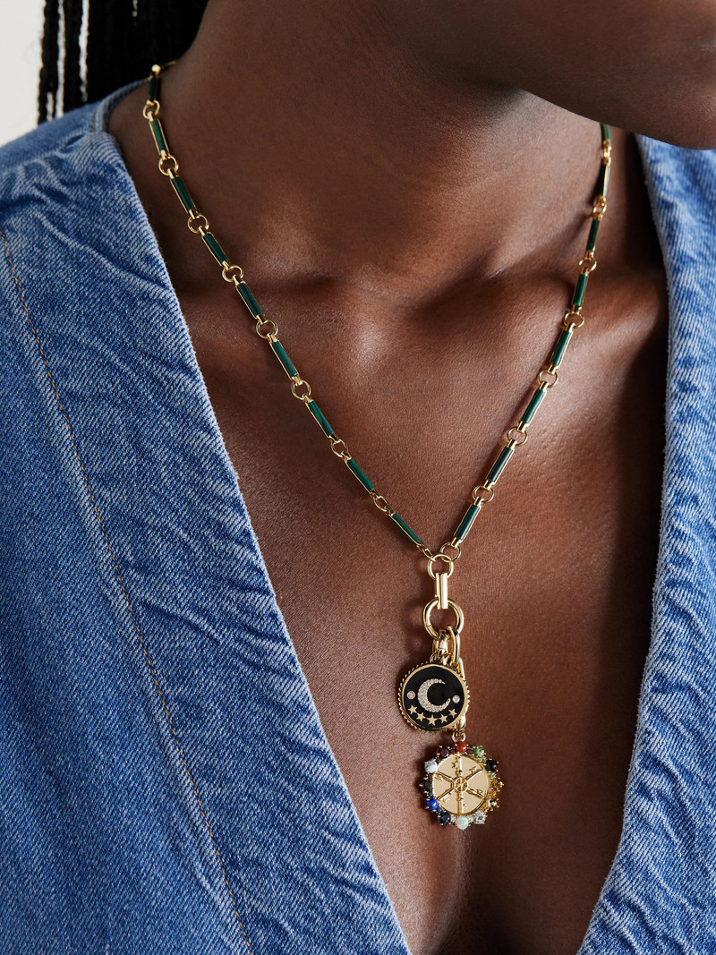 FOUNDRAE 18-karat Gold And Enamel Multi-stone Necklace outlook
