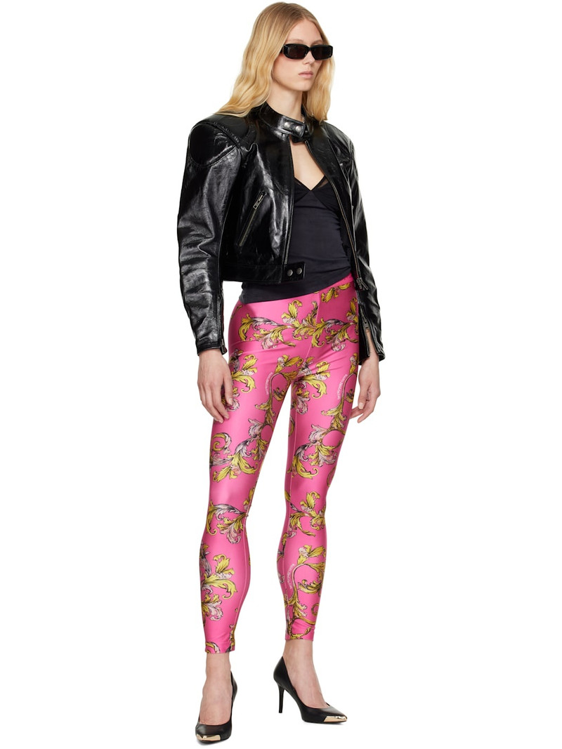 VERSACE JEANS COUTURE Pink Outline Barocco Leggings outlook