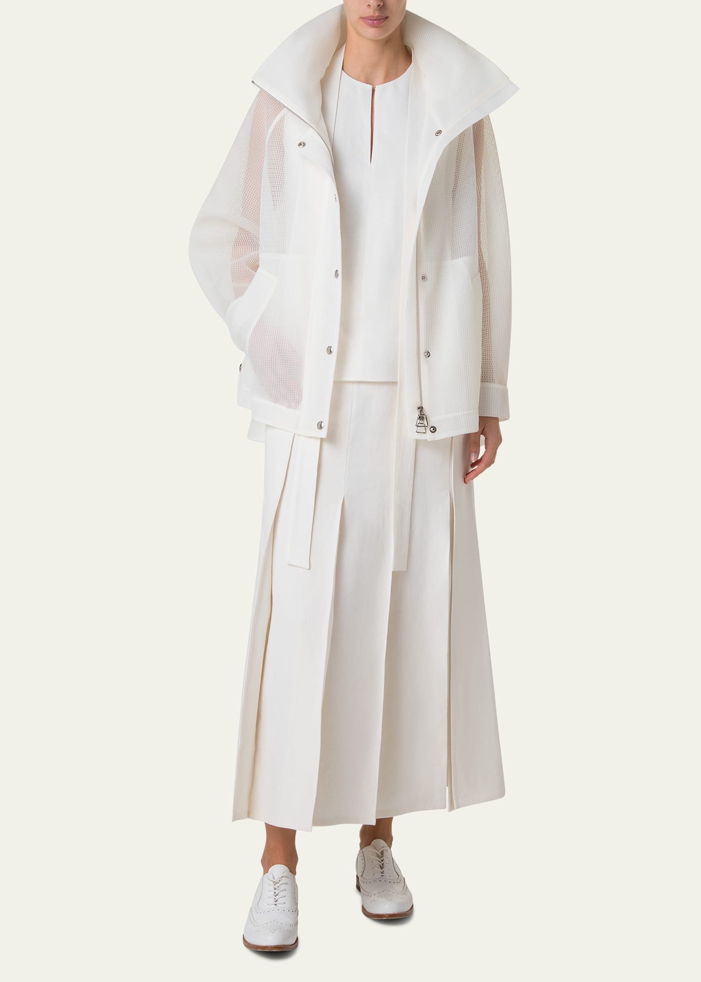 Palina Double Layer Techno Grid Parka - 2