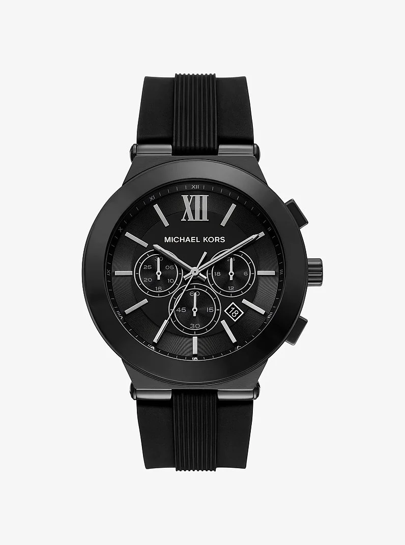 Oversized Billie Black-Tone and Silicone Watch - 1