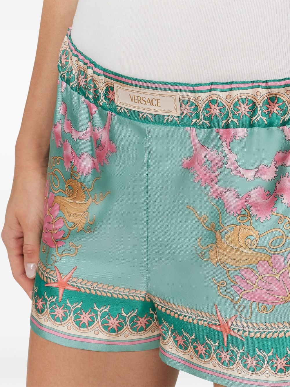 Underwater Barocco silk shorts - 5
