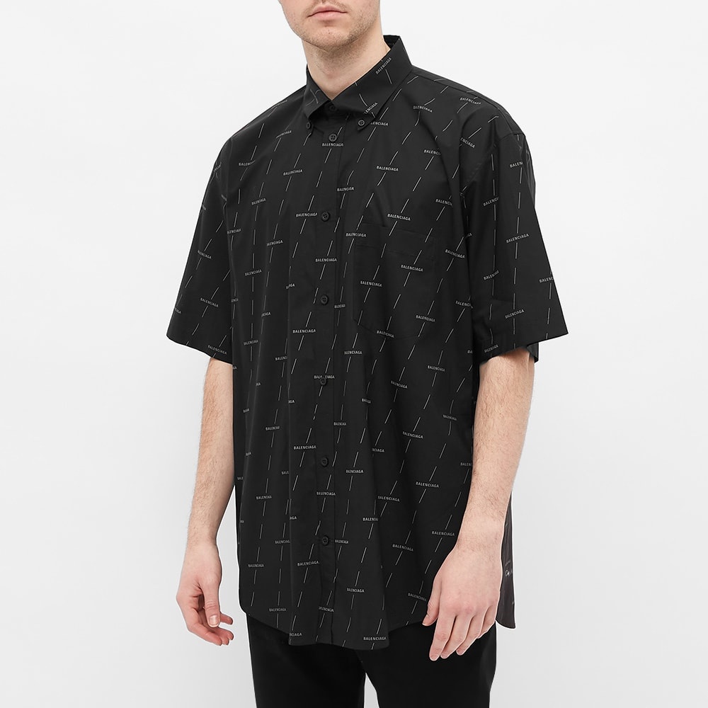 Balenciaga Short Sleeve All Over Print Logo Shirt - 4