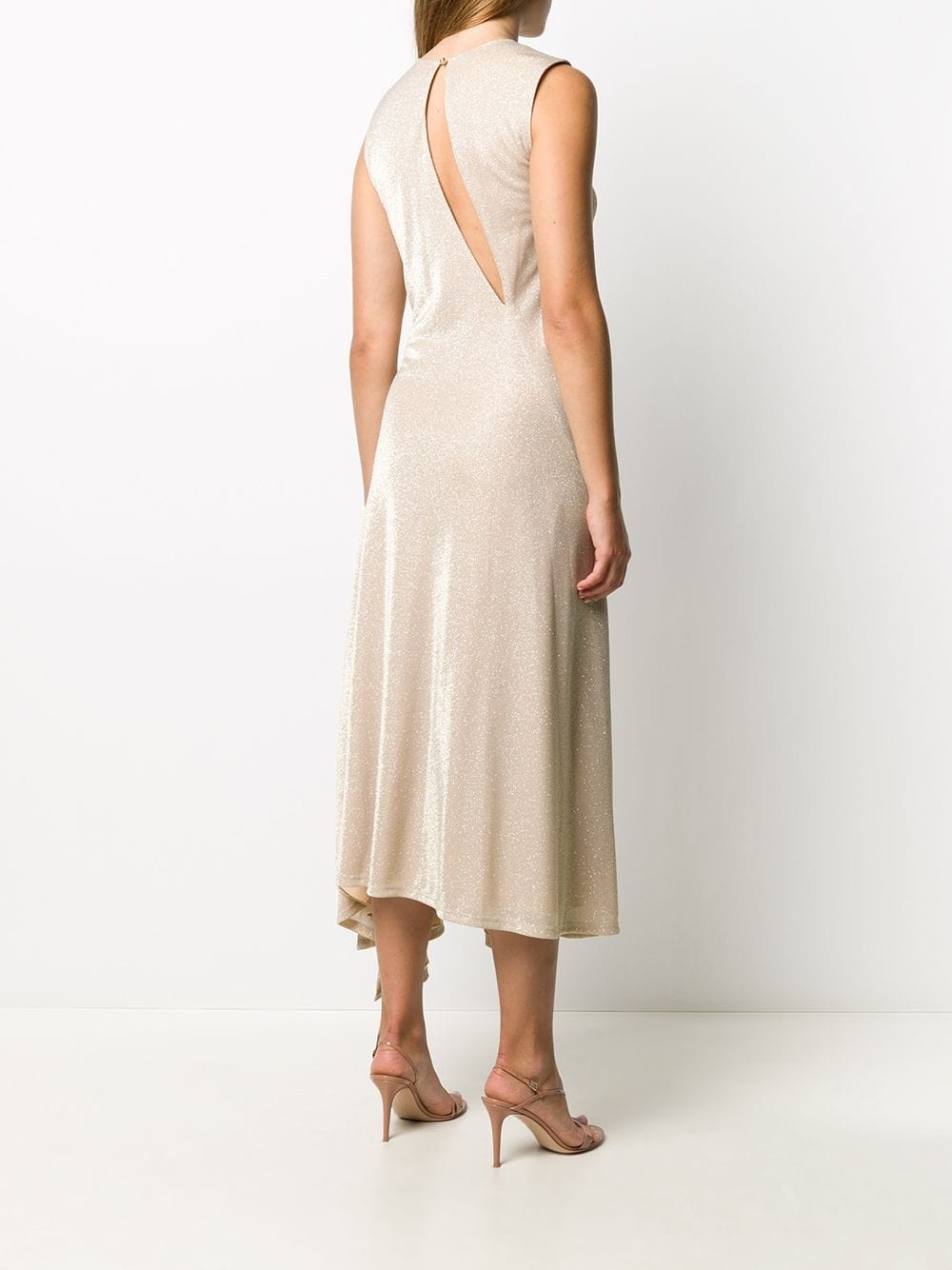 sleeveless draped dress - 4