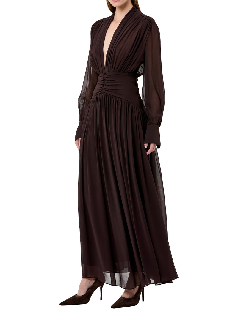Women's Jocelyn Deep Plunge Long-Sleeve Maxi Dress - Cacao 3