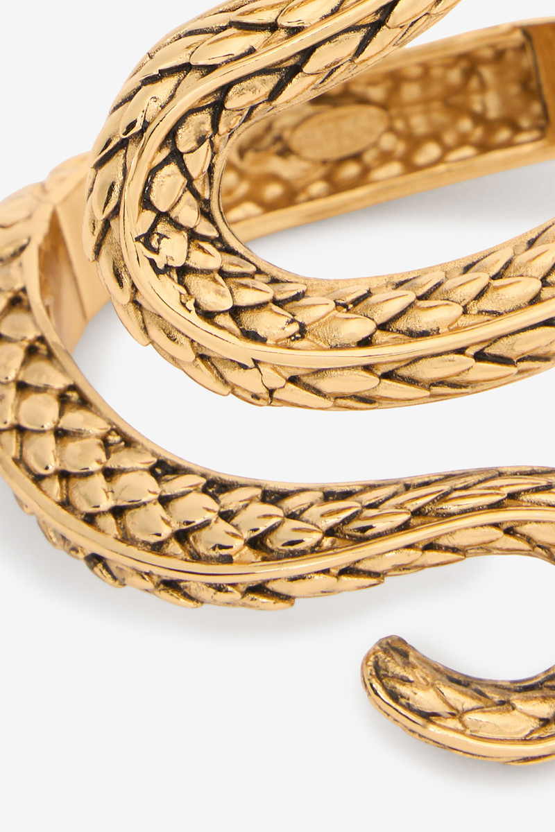 Antiqued Gold Snake Bangle Bracelet 5