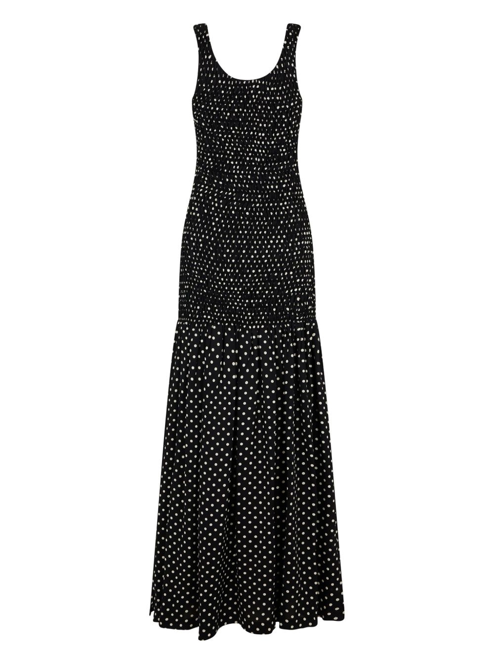 polka-dot crepe long dress - 7