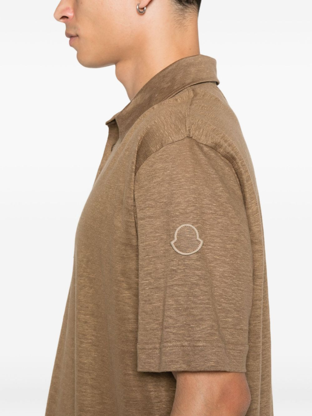 patch-pocket linen polo shirt - 4