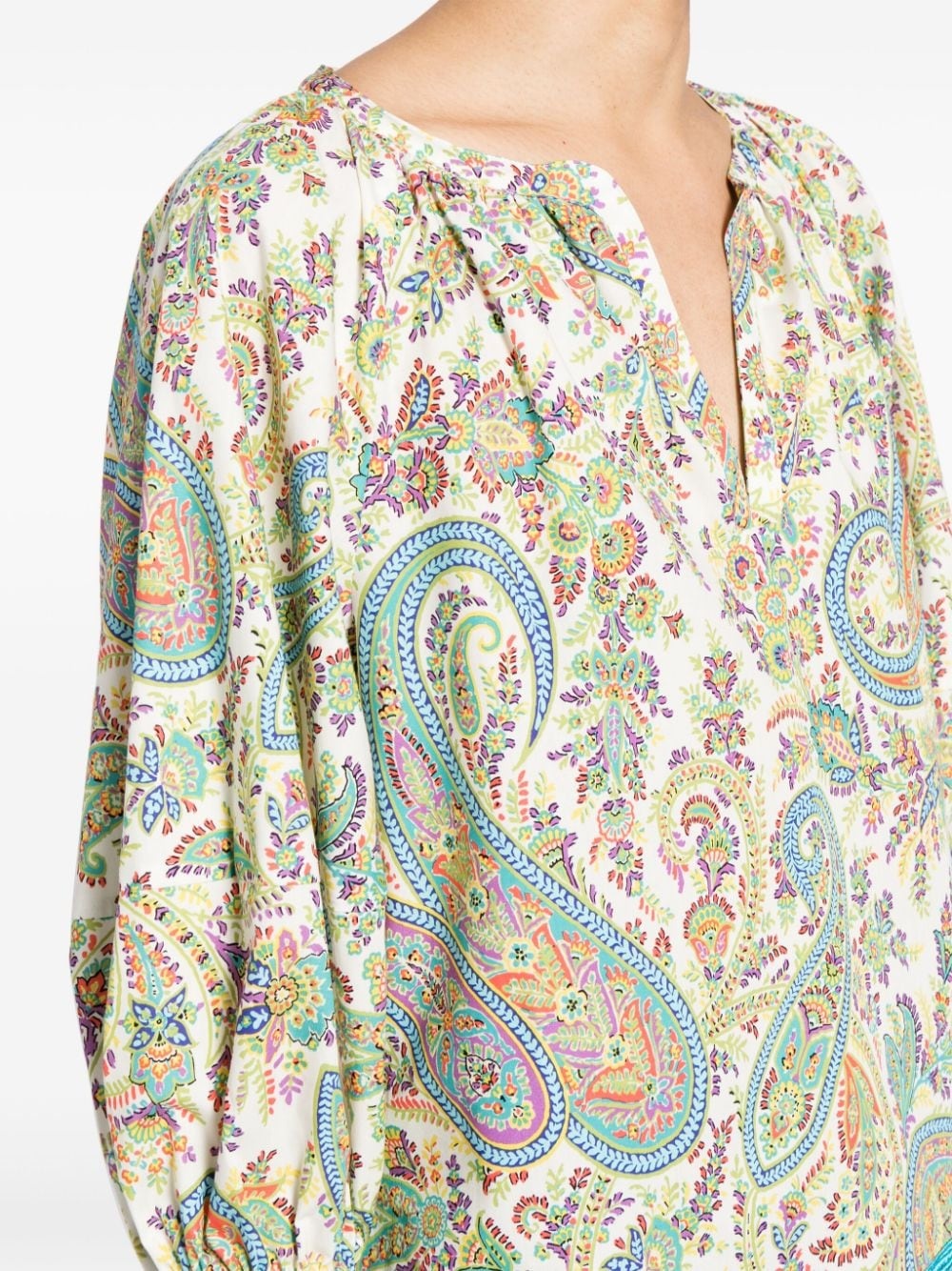 paisley-print cotton blouse - 5