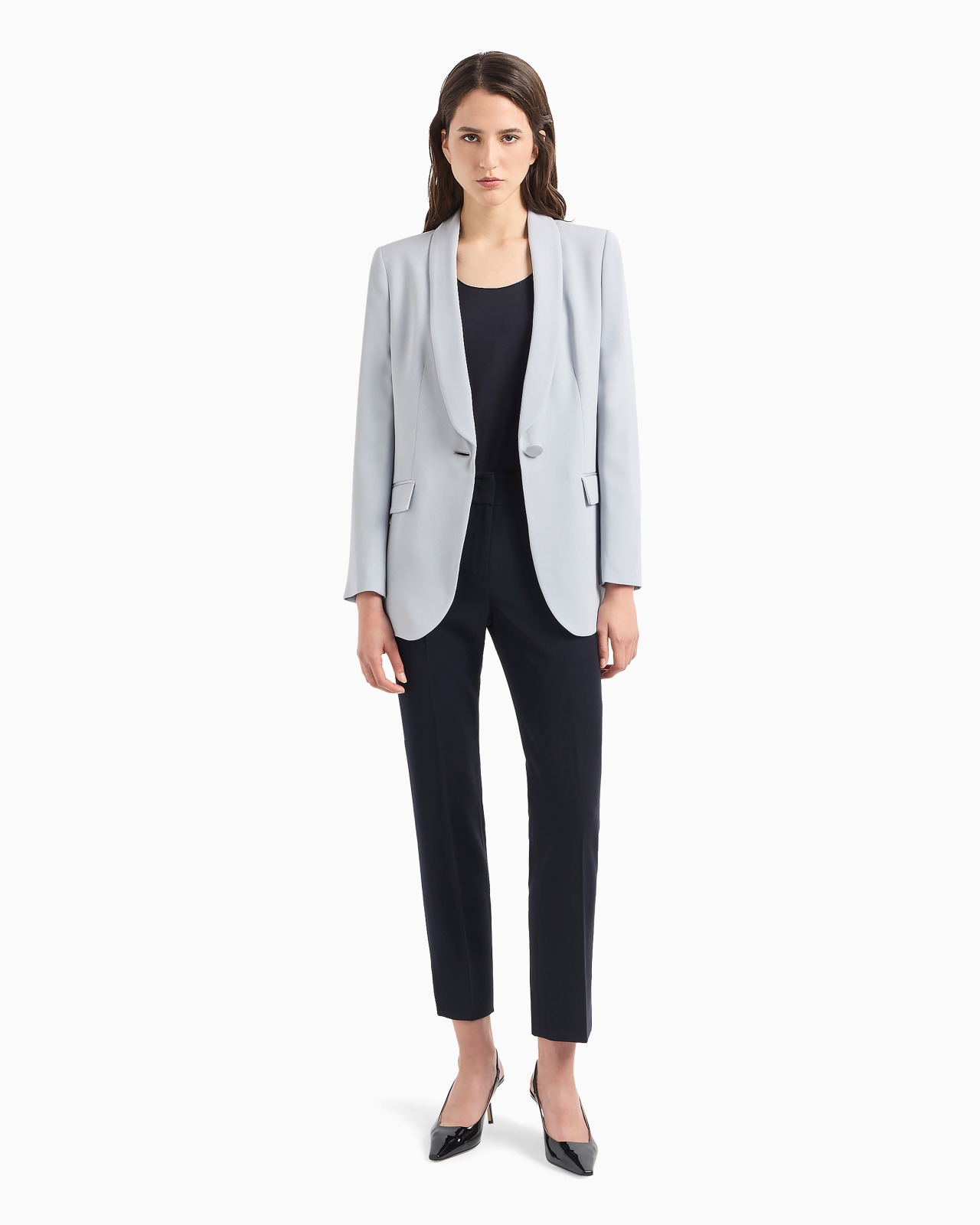 Envers-satin, shawl-collar jacket - 4