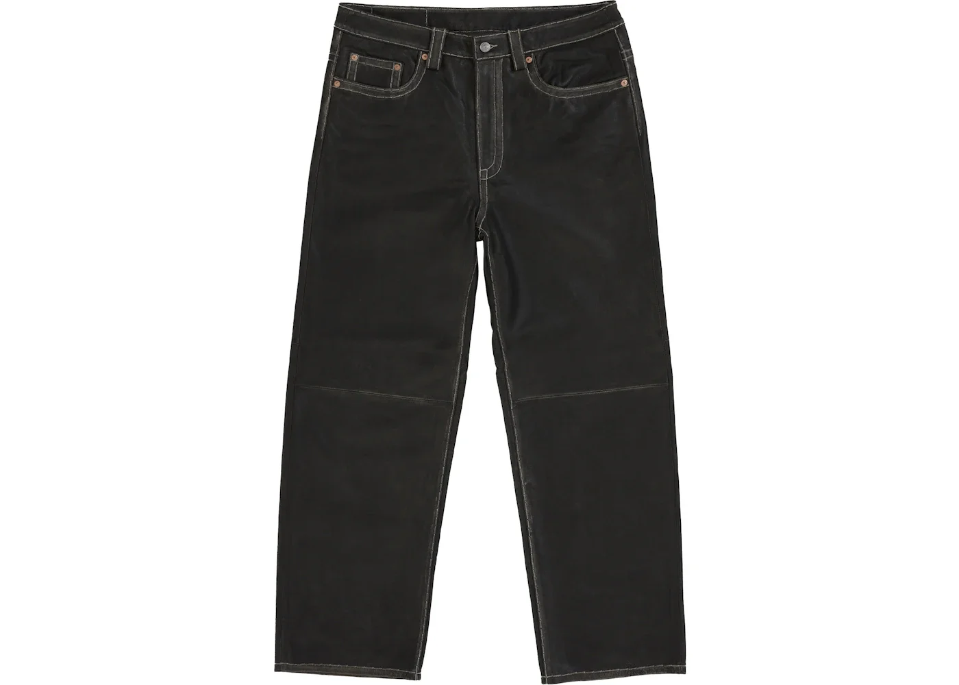 Supreme True Religion Loose Fit Leather Pant Black - 1