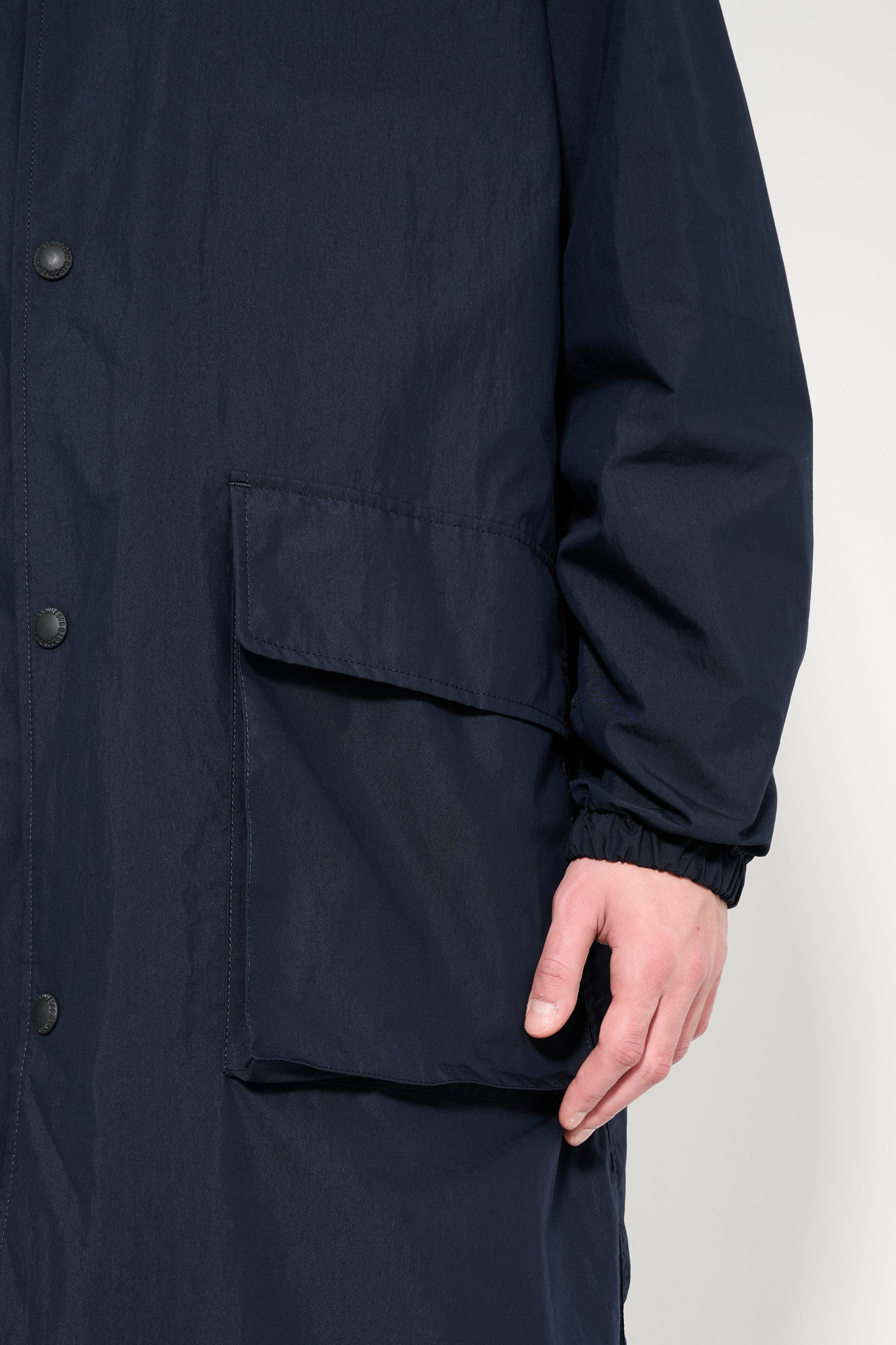 COMME DES GARÇONS HOMME TYPEWRITER COTTON MAC COAT NAVY - 5