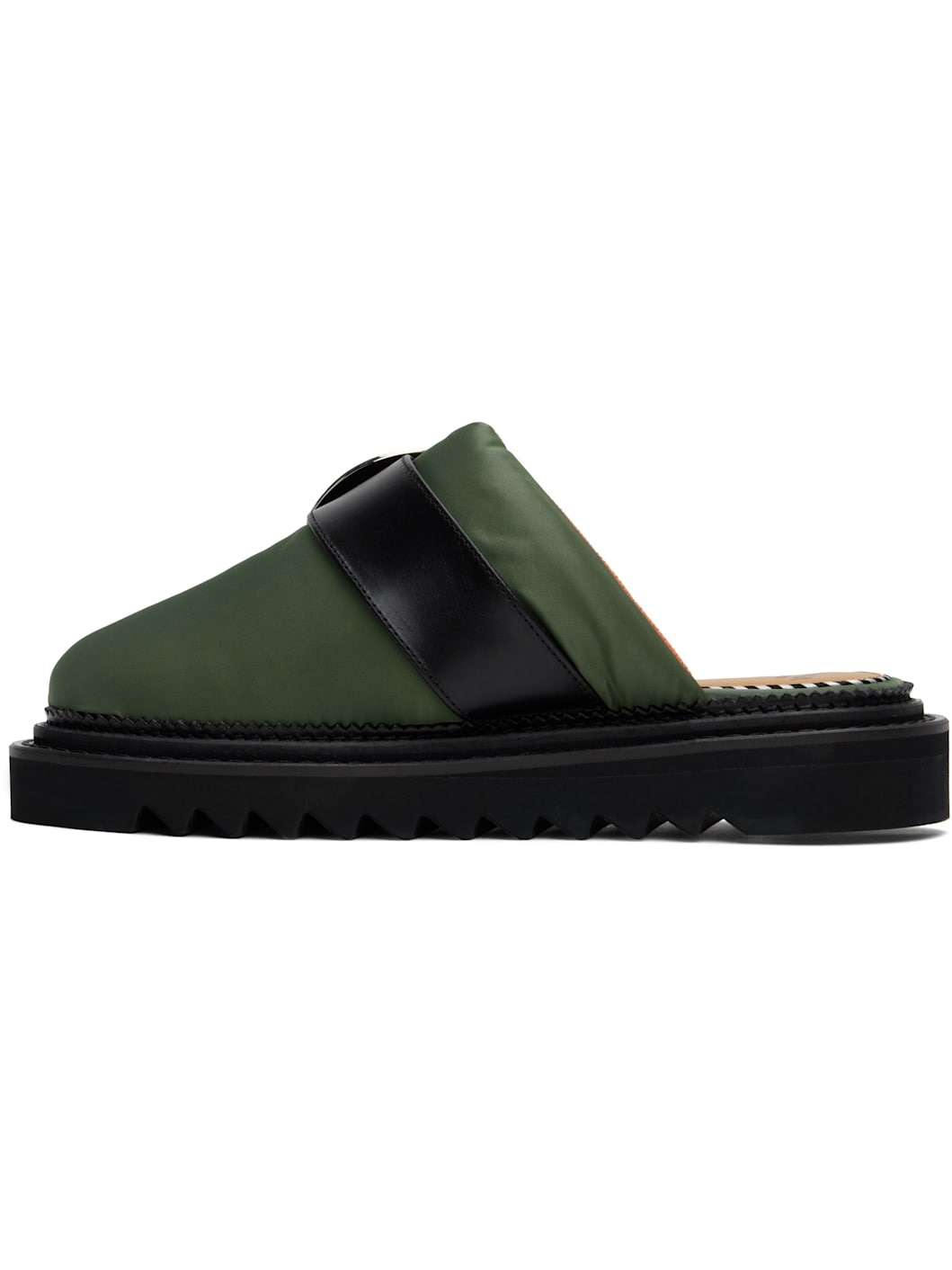 Khaki Buckle Slippers - 3