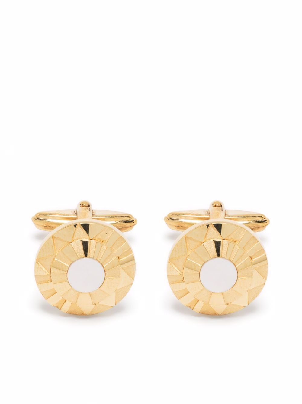 gold circular cufflinks - 1