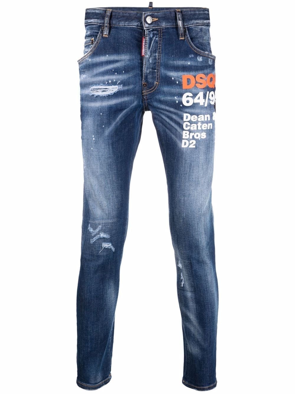 logo-print skinny jeans - 1