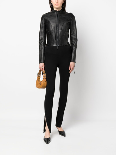 DSQUARED2 panelled leather jacket outlook