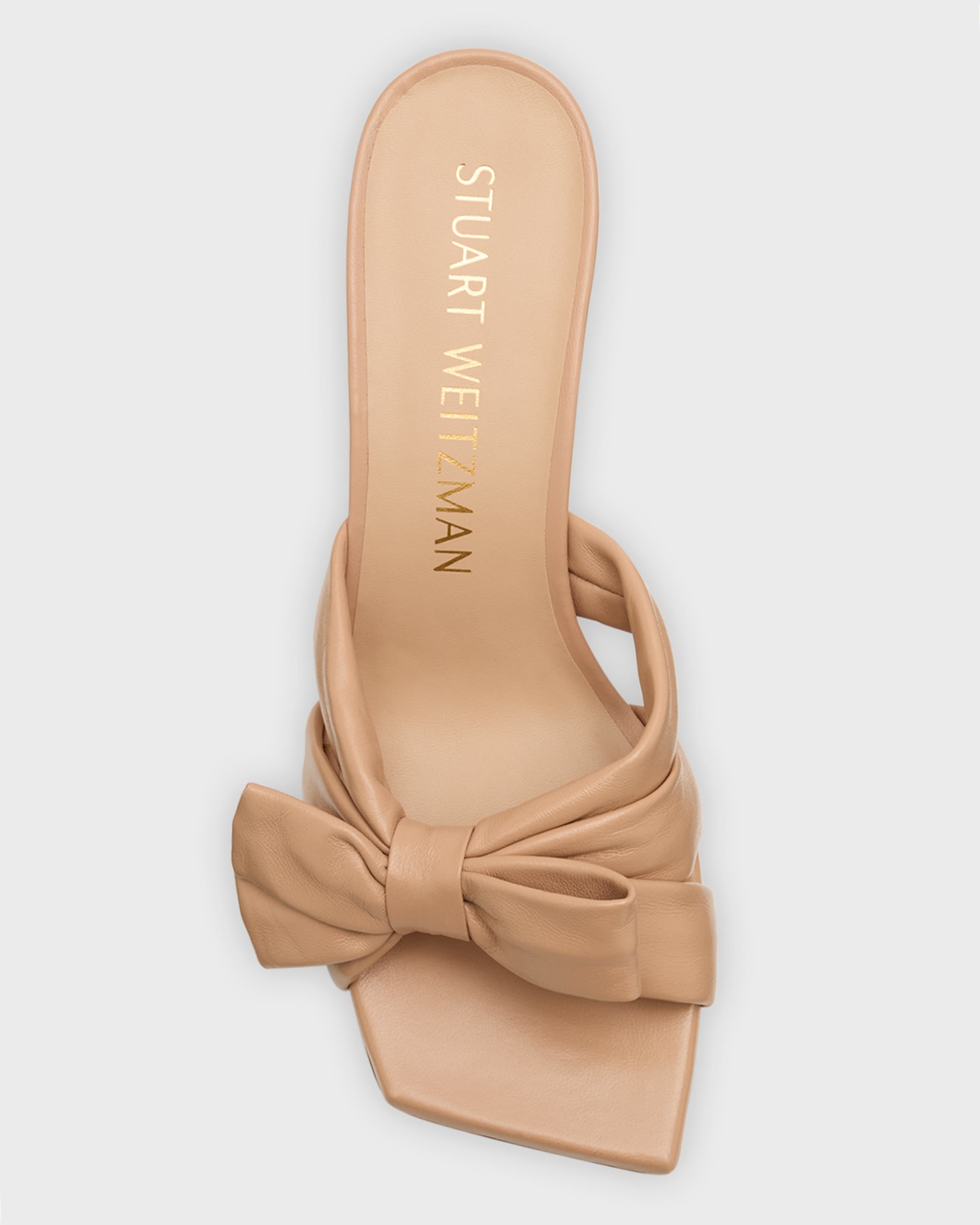 Sofia Leather Bow Mule Sandals - 6