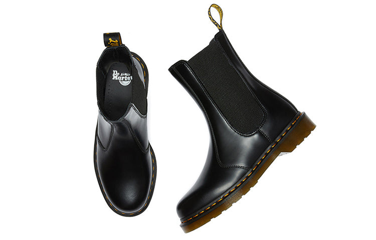 (WMNS) Dr. Martens 2976 Hi Smooth Leather Chelsea Boots 'Black' 26964001 - 4