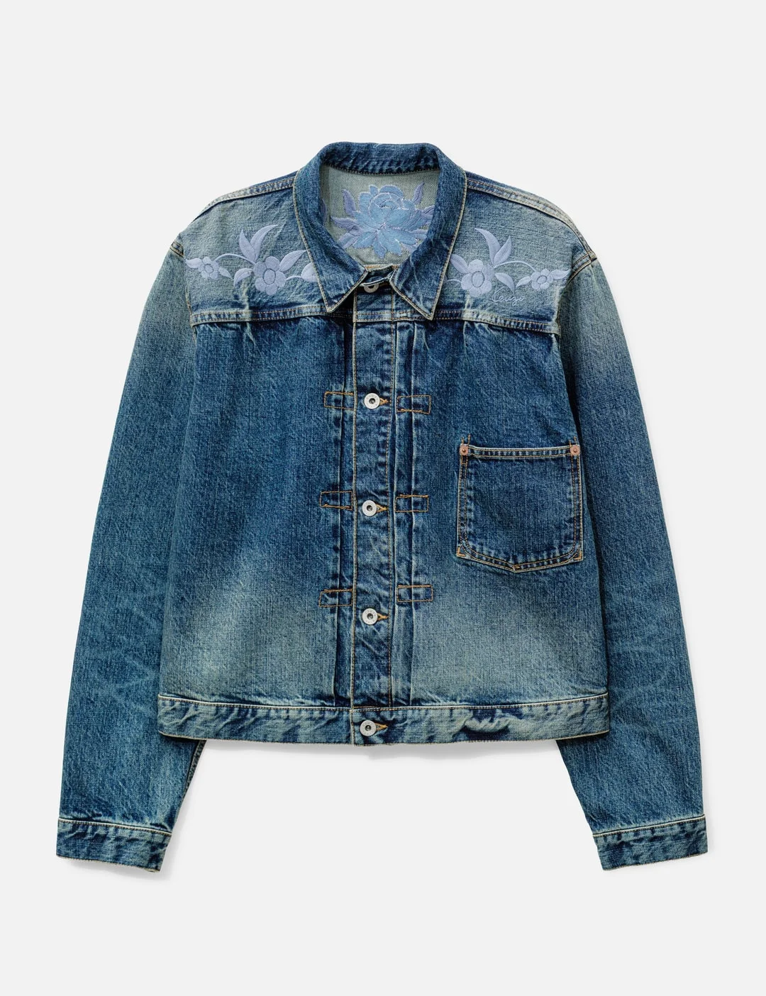 'KENZO WILDFLOWER' CROPPED PLEATED TRUCKER JACKET - 1
