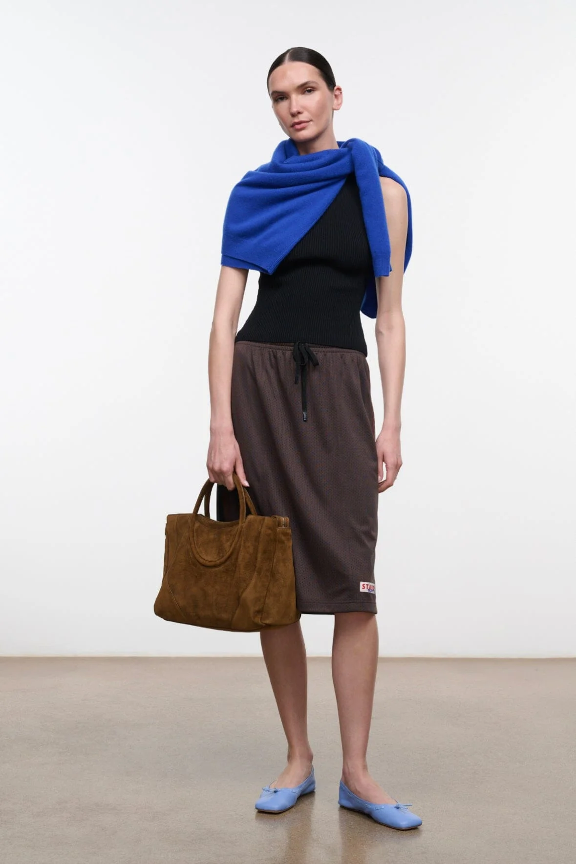 STAUD HASKELL SKIRT DARK OAK - 1