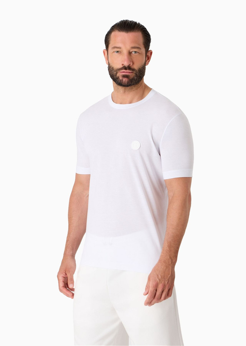GIORGIO ARMANI Short-sleeved Pima cotton jersey T-shirt outlook