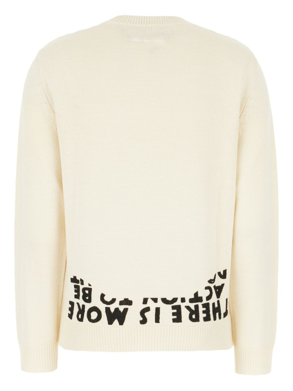 lettering-print wool sweater - 2