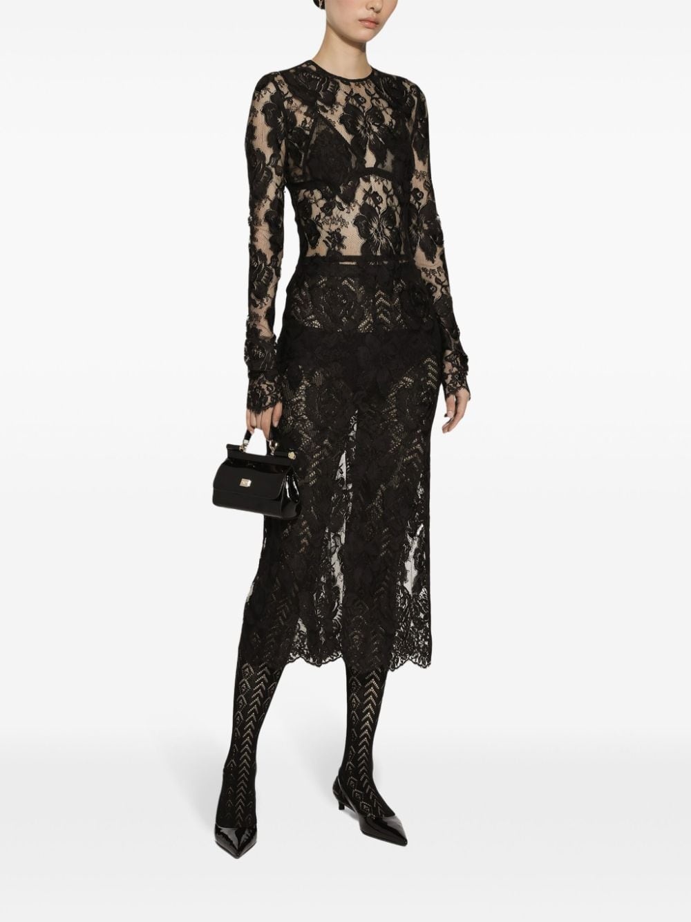 lace midi dress - 3