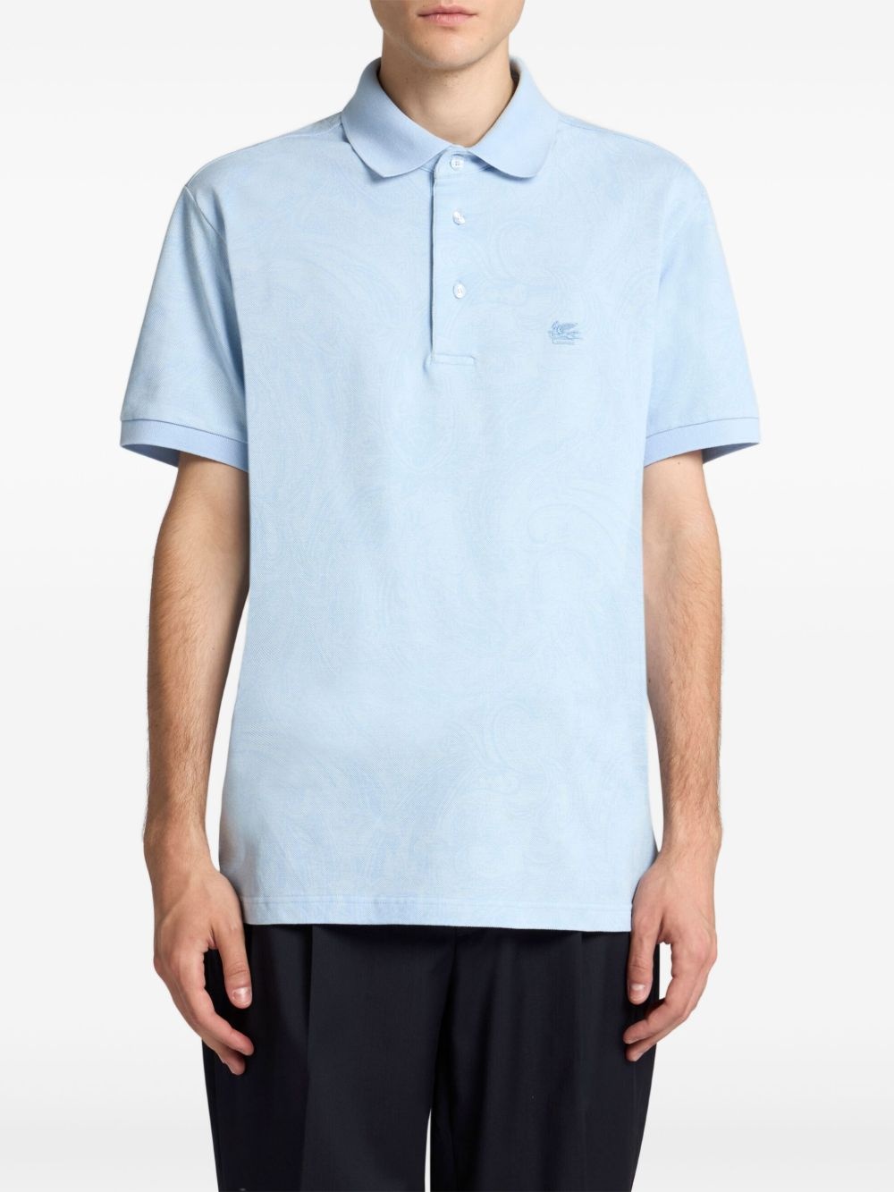 paisley jacquard polo shirt - 3